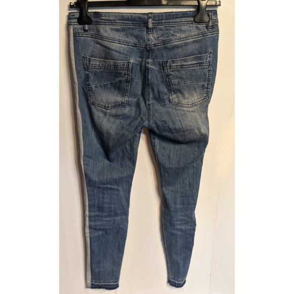 Marc Aurel | Tuxedo Stripe Jeans Euro Size 40 US Size 10 Waist laid flat 16" - Picture 3 of 9